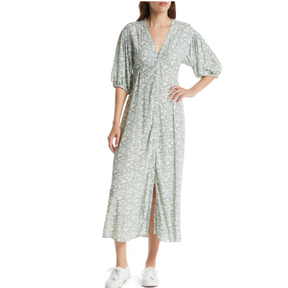 Faherty Havana Floral Midi Dress